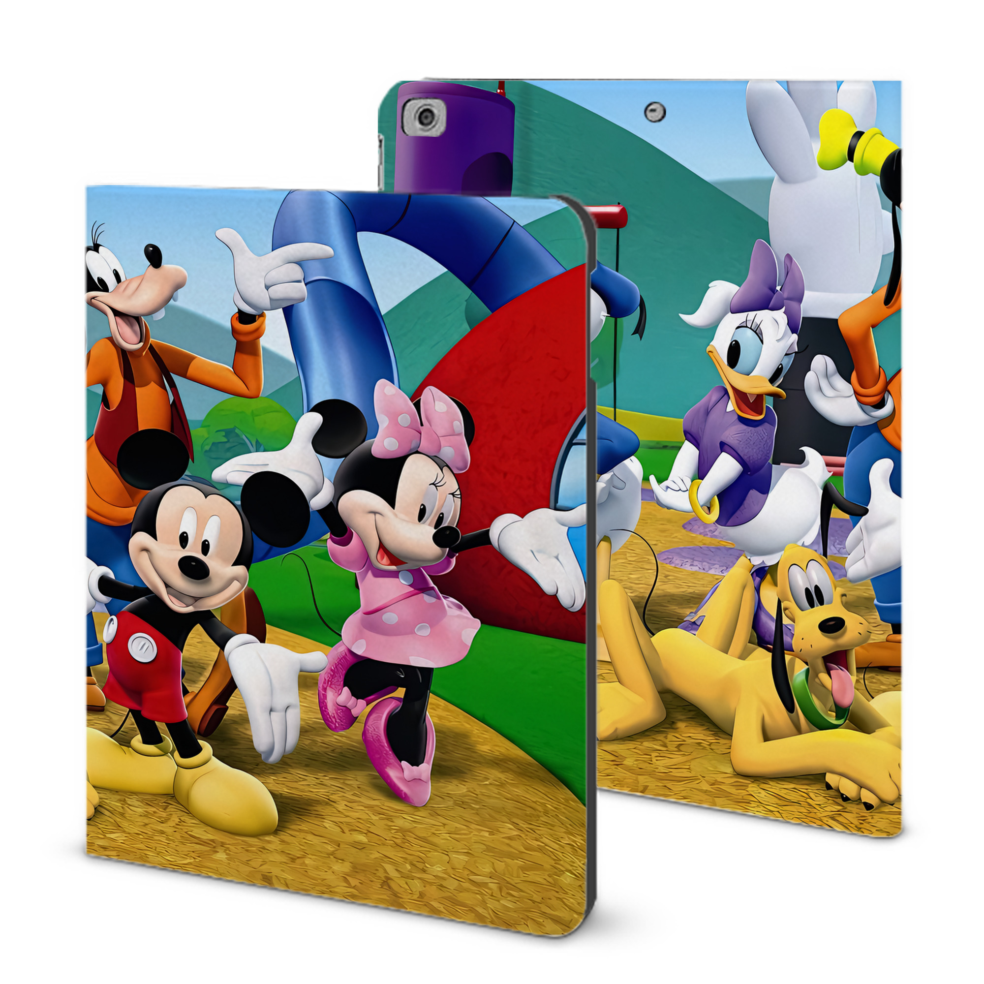 （画像用） ミッキーマウス Mickey Mouse IPad ケース ブック型 PUレザー TPU 耐衝撃 軽量 薄型 ペン収納なし 全面保護 IPad 各モデル対応